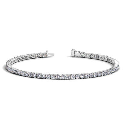 Lab grown round diamond tennis bracelet in 14k white gold, 3 ctw F/G VS2/SI1 on Tampa Home & Garden Store