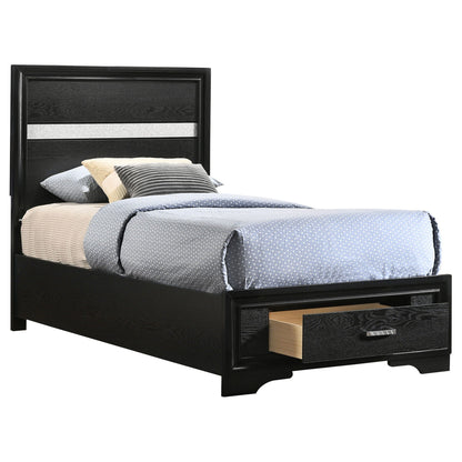 Urbana storage panel bed black wood finish with built-in drawers by HouseOfZazla on Tampa Home & Garden Store