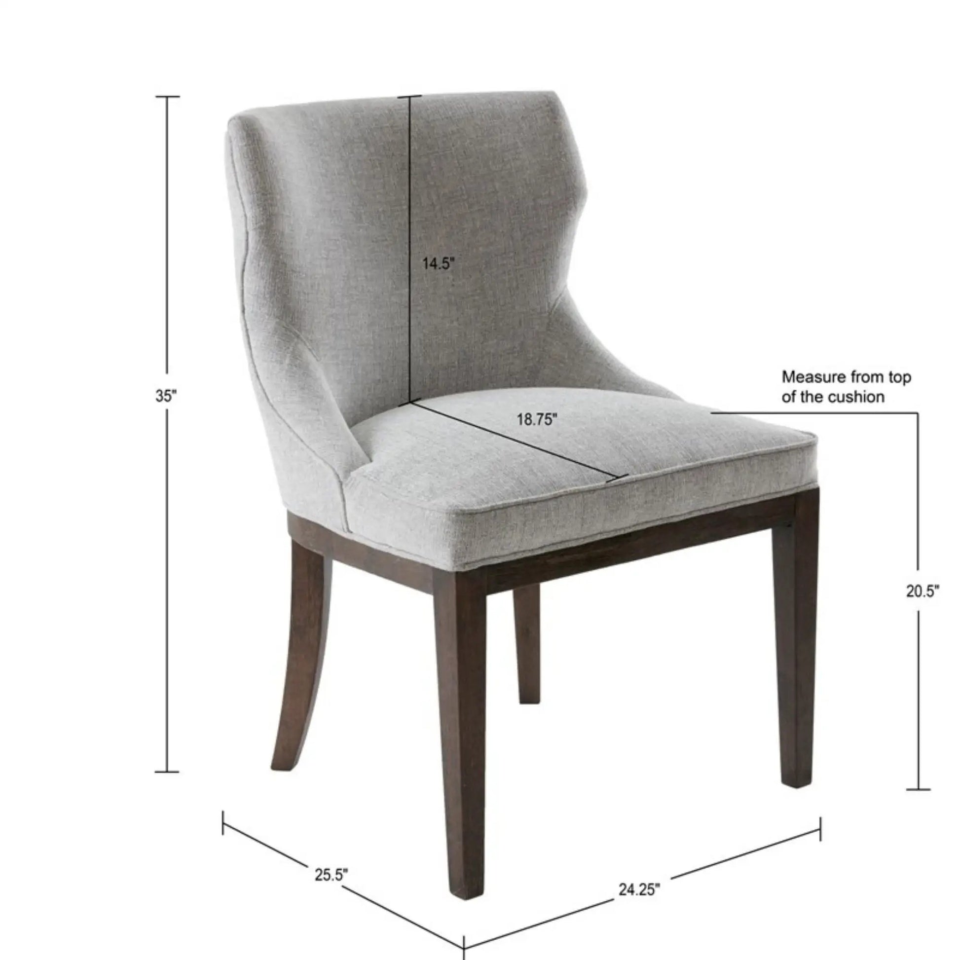 Hutton Dining Side Chair set of 2 in gray fabric by Unique Piece Furniture on Tampa Home & Garden Store