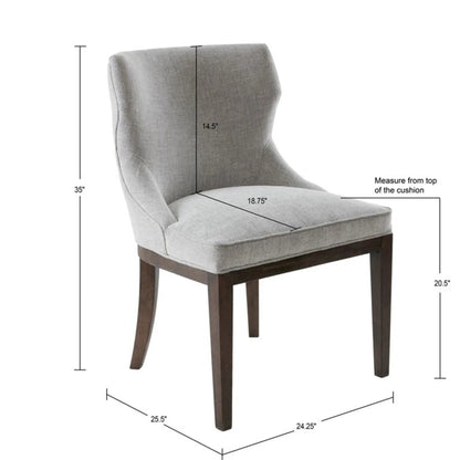Hutton Dining Side Chair set of 2 in gray fabric by Unique Piece Furniture on Tampa Home & Garden Store