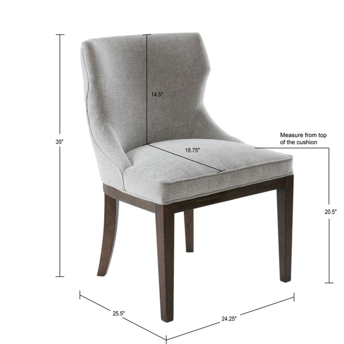 Gray Dining Side Chair Set with Solid Wood Legs Mist Gray upholstered chair by HouseOfZazla on Tampa Home & Garden Store