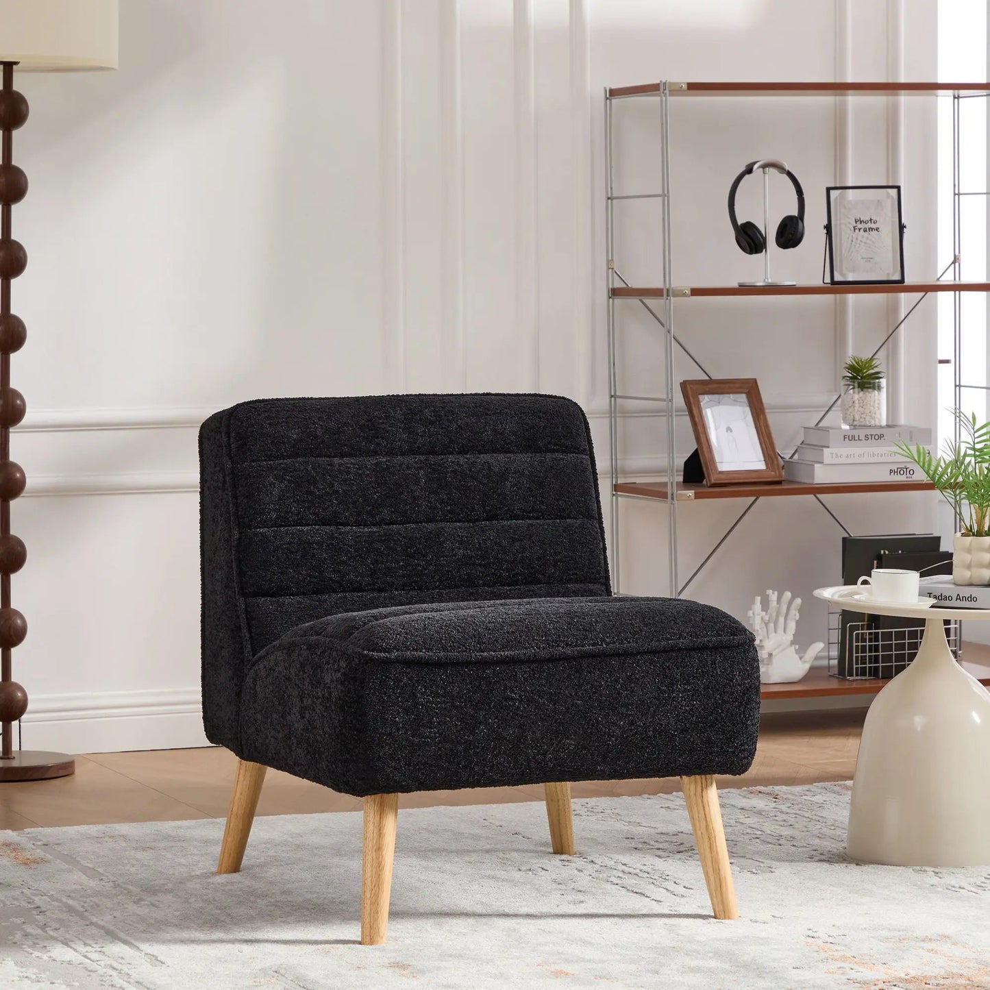 Upholstered Armless Accent Chair for Rooms