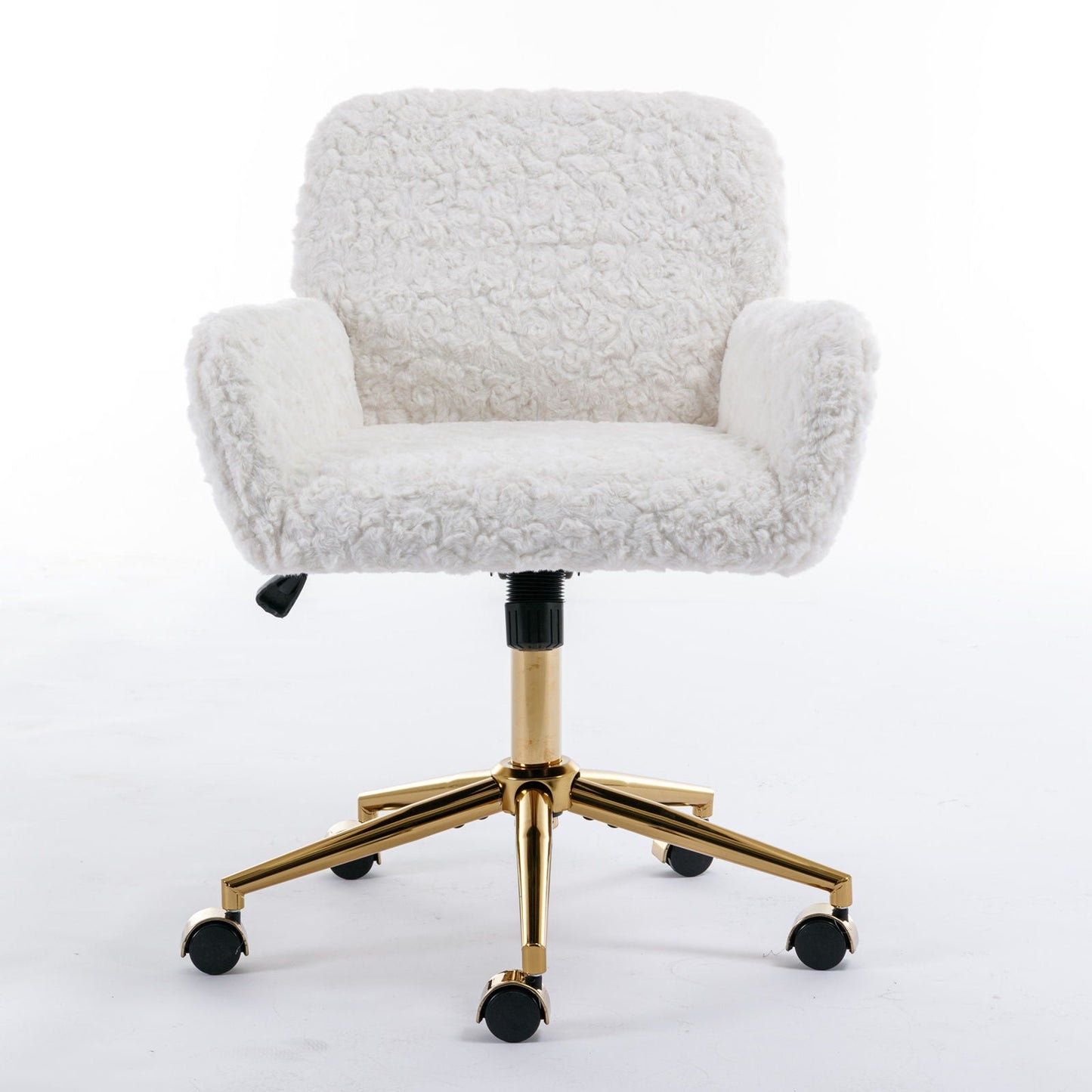 Office Chair with Rabbit Hair and Metal Base
