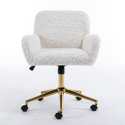 Office Chair with Rabbit Hair and Metal Base