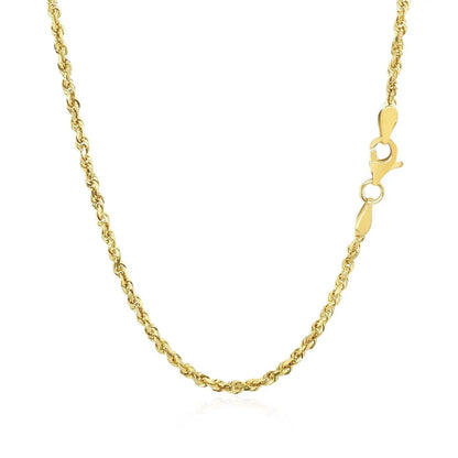 Necklace 2.25mm 10k yellow gold solid diamond-cut rope chain on Tampa Home & Garden Store