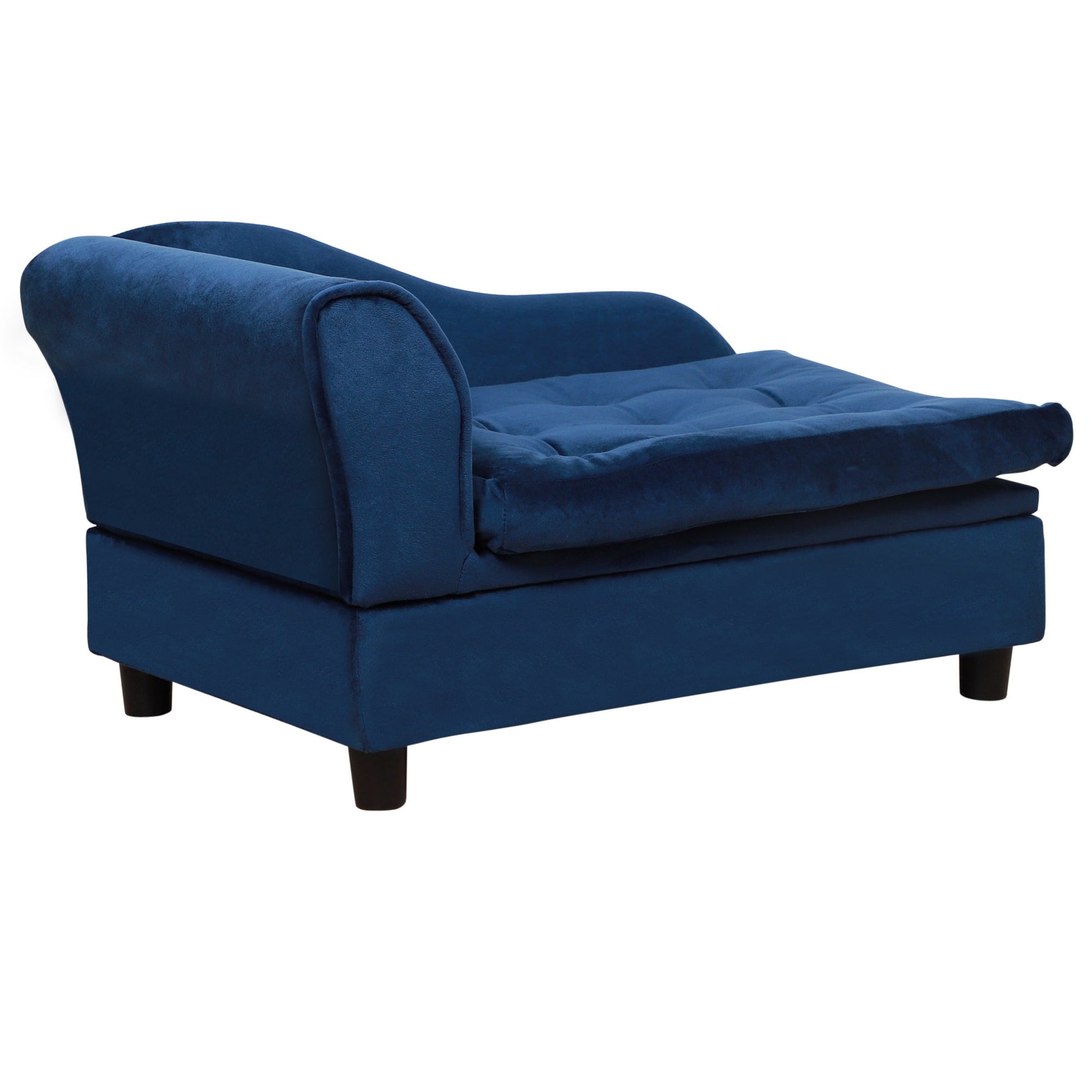PawHut Luxury Fancy Dog Bed for Small Dogs blue velvet with hidden storage HouseOfZazla on Tampa Home & Garden Store
