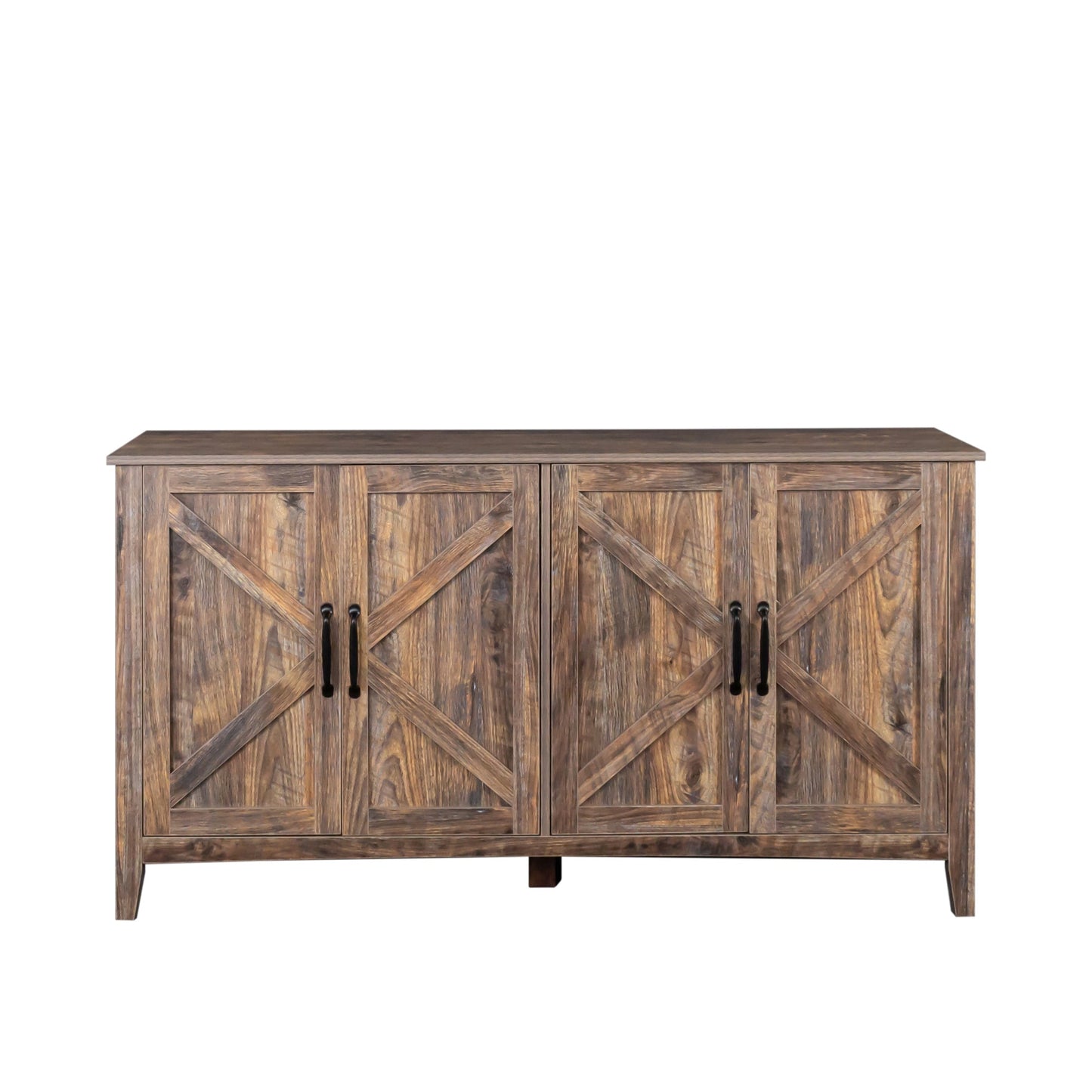 Cabinet with 4 doors and 4 open shelves sideboard in rustic wood by HouseOfZazla on Tampa Home & Garden Store