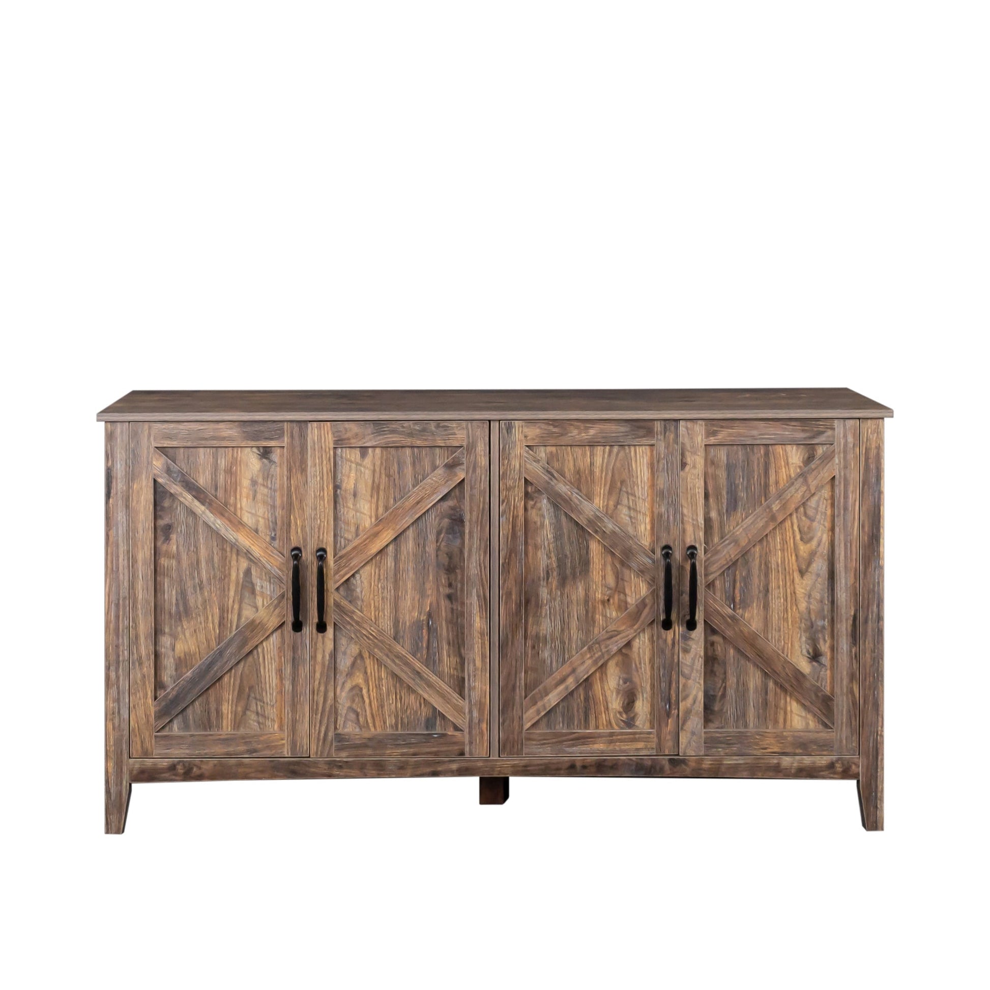 Cabinet with 4 doors and 4 open shelves sideboard in rustic wood by HouseOfZazla on Tampa Home & Garden Store