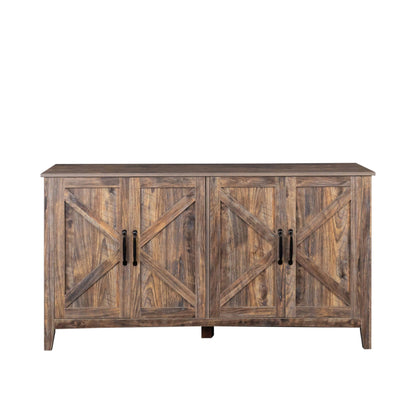Cabinet with 4 doors and 4 open shelves sideboard in rustic wood by HouseOfZazla on Tampa Home & Garden Store