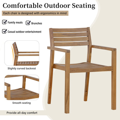 Outdoor Acacia Wood Dining Set and Chairs