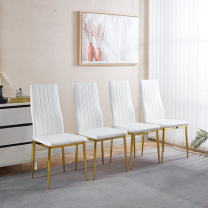 Elegant Legs Dining Chair set of 4 with white upholstered seats and gold metal legs on Tampa Home & Garden Store