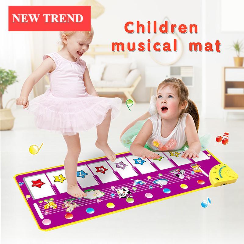 Stevvex Music Carpets Piano Mats play mat in purple with 8 demo songs for kids on Tampa Home & Garden Store