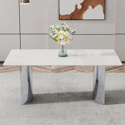 Modern Minimalist Dining Table with Marble Top