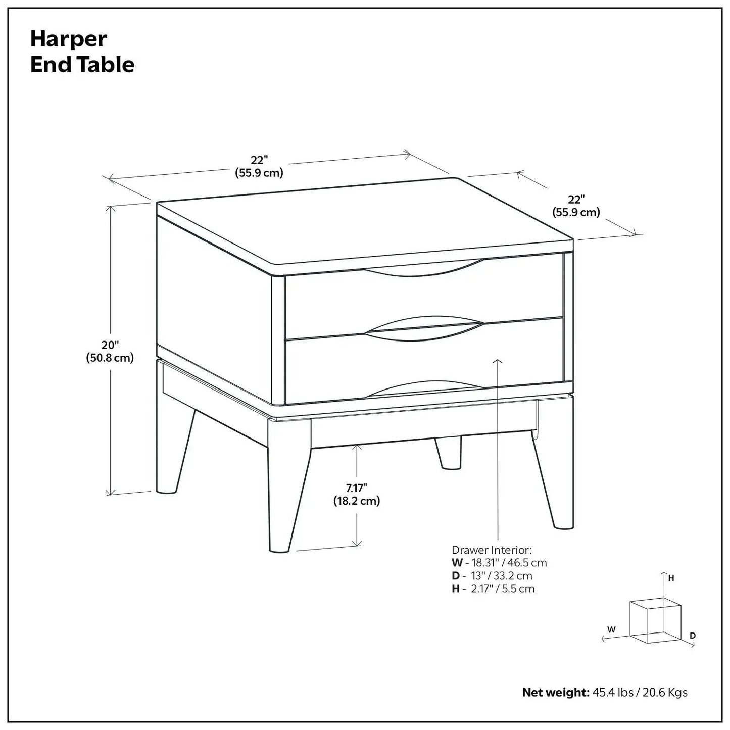 Harper Handcrafted End Table with two drawers by Unique Piece Furniture, 22in square top on Tampa Home & Garden Store