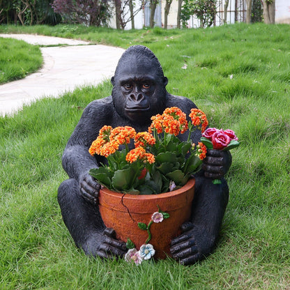Chimpanzee Flower Pot and Outdoor Sculpture
