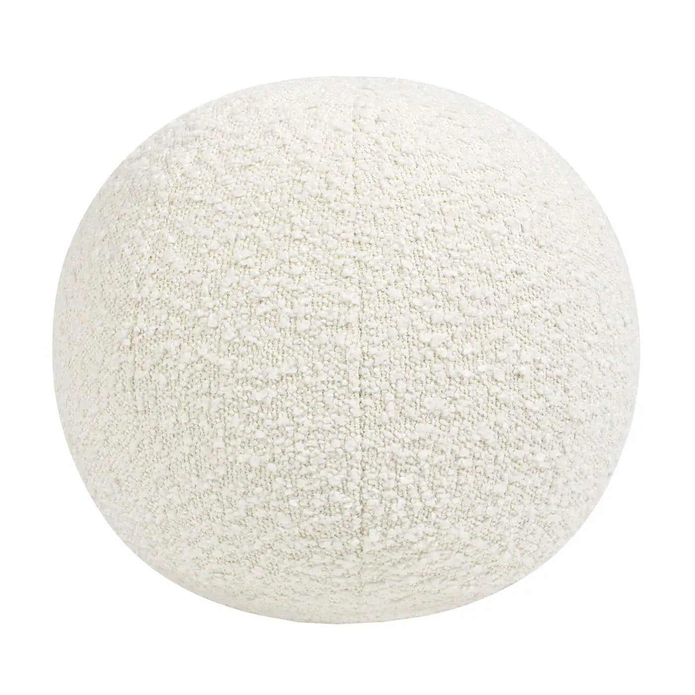 Luna round sphere accent ball throw pillow in cream boucle by Unique Piece Furniture on Tampa Home & Garden Store