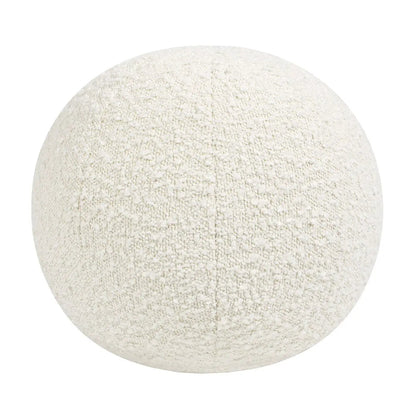 Luna round sphere accent ball throw pillow in cream boucle by Unique Piece Furniture on Tampa Home & Garden Store