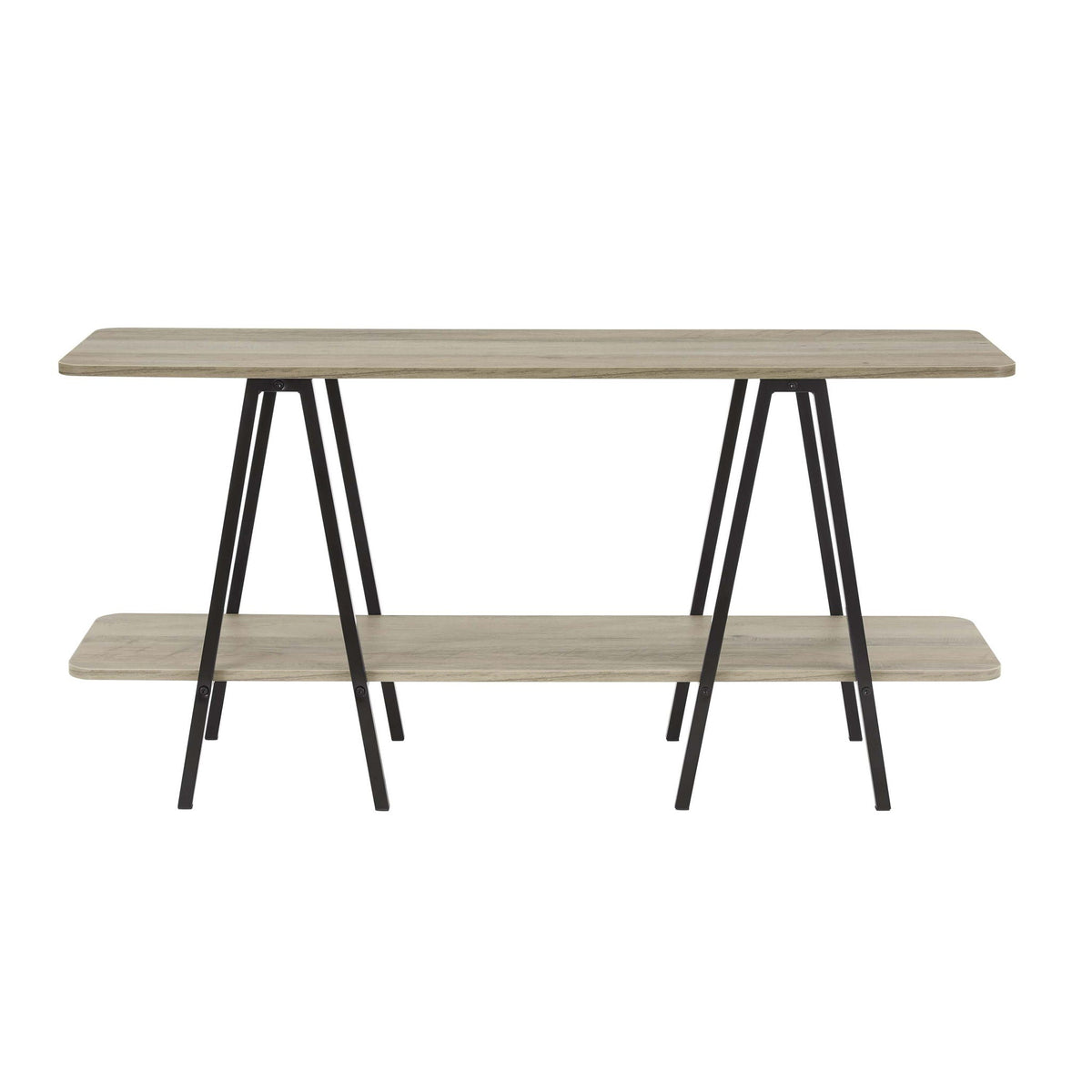 Console table by HouseOfZazla with carbon steel black legs and light gray wood top on Tampa Home & Garden Store