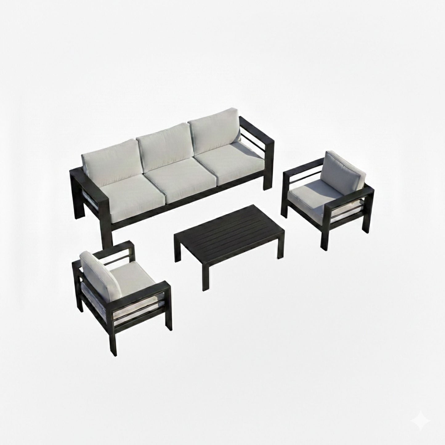 Outdoor Iron Patio Set With The Thick Cushions