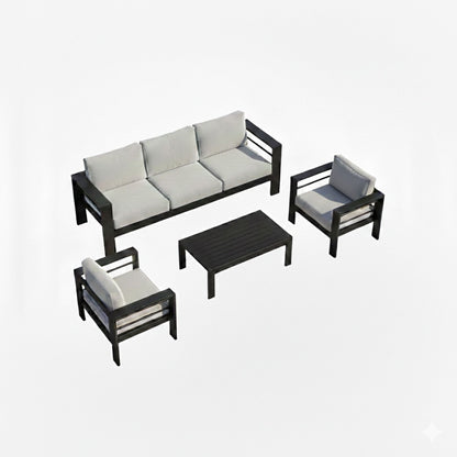 Outdoor Iron Patio Set With The Thick Cushions