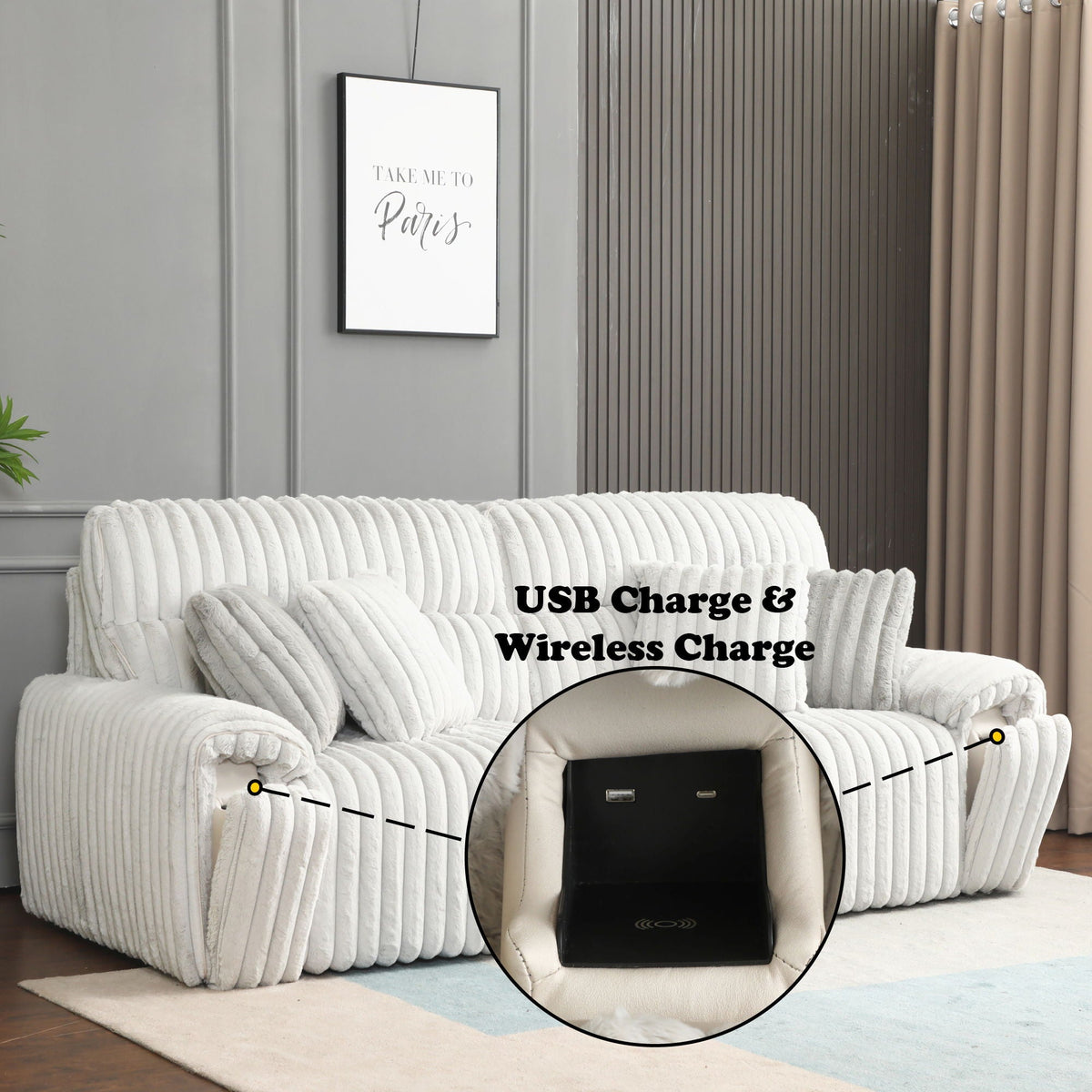 Jaya Power Motion Sofa with Sleeper and USB