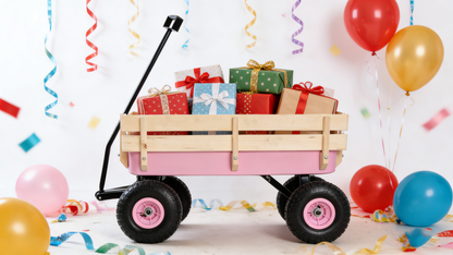 All Terrain Outdoor Wagon and Wood Railing