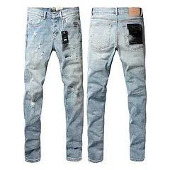 High Street Jeans FLIPSTYLEZLLC light blue distressed denim jeans, stretch slim fit front & back views on Tampa Home & Garden Store