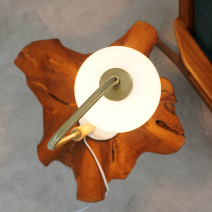 Bedside Table Lamp with White Globe Lampshade and Wood Base HouseOfZazla on Tampa Home & Garden Store