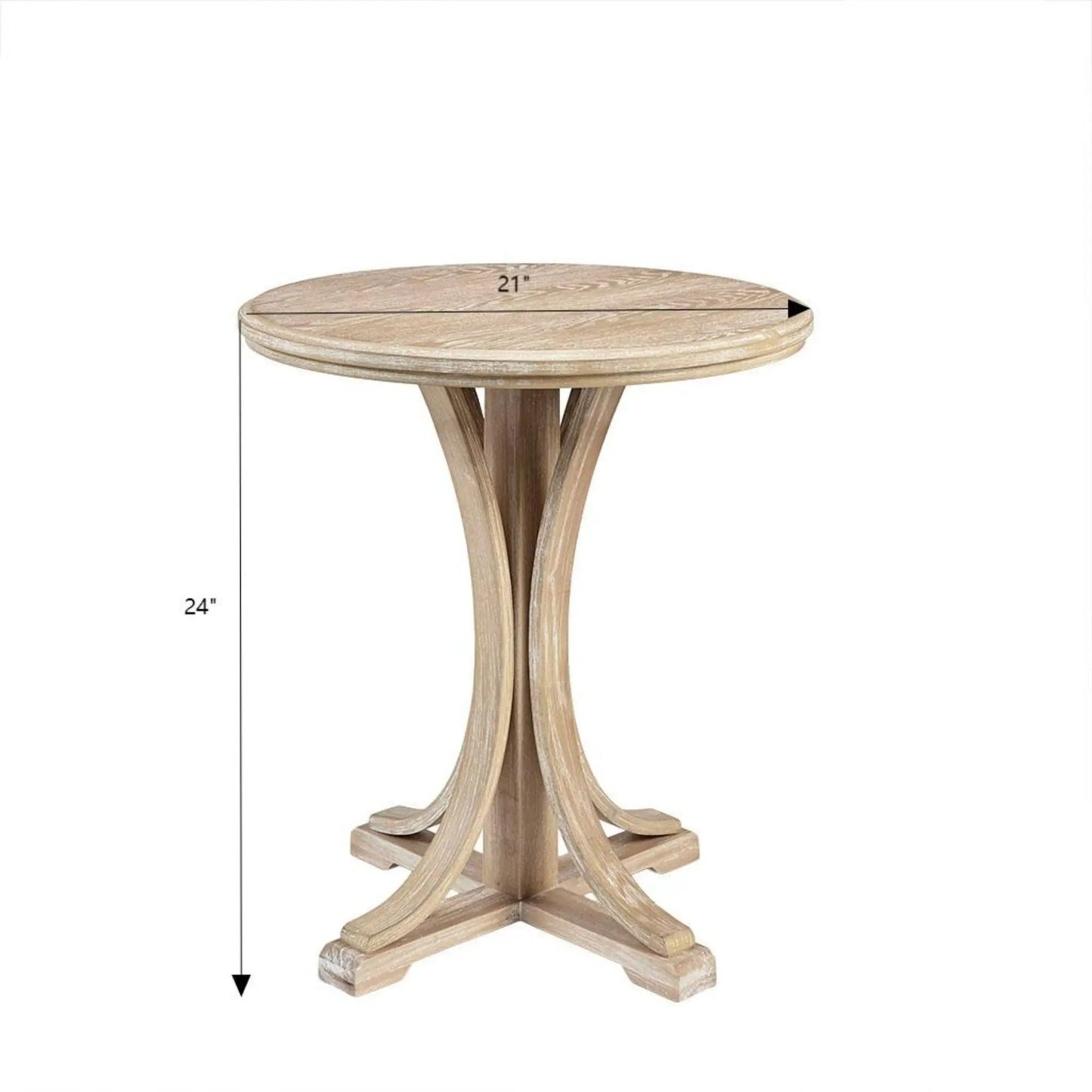 Round Rustic Accent Table with Ash Veneer Natural