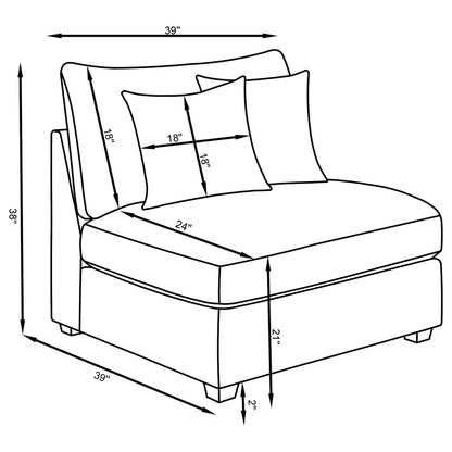 Lafayette modular sectional sofa, 2-piece set by HouseOfZazla, diagram with cushions on Tampa Home & Garden Store