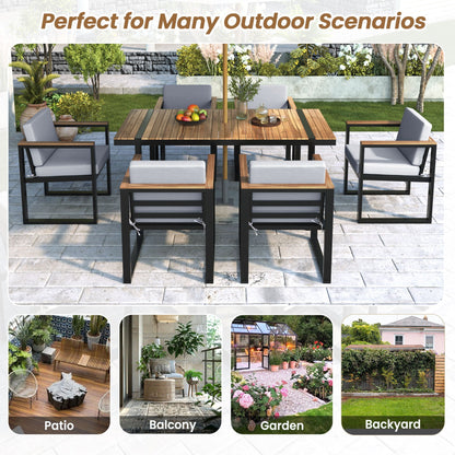 Seven Piece Outdoor Dining Table and Chair Set