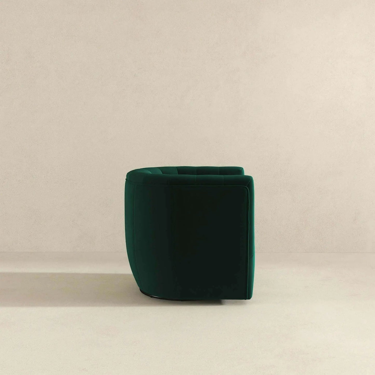 Delaney ergonomic swivel chair in emerald green velvet with tufted back on Tampa Home & Garden Store