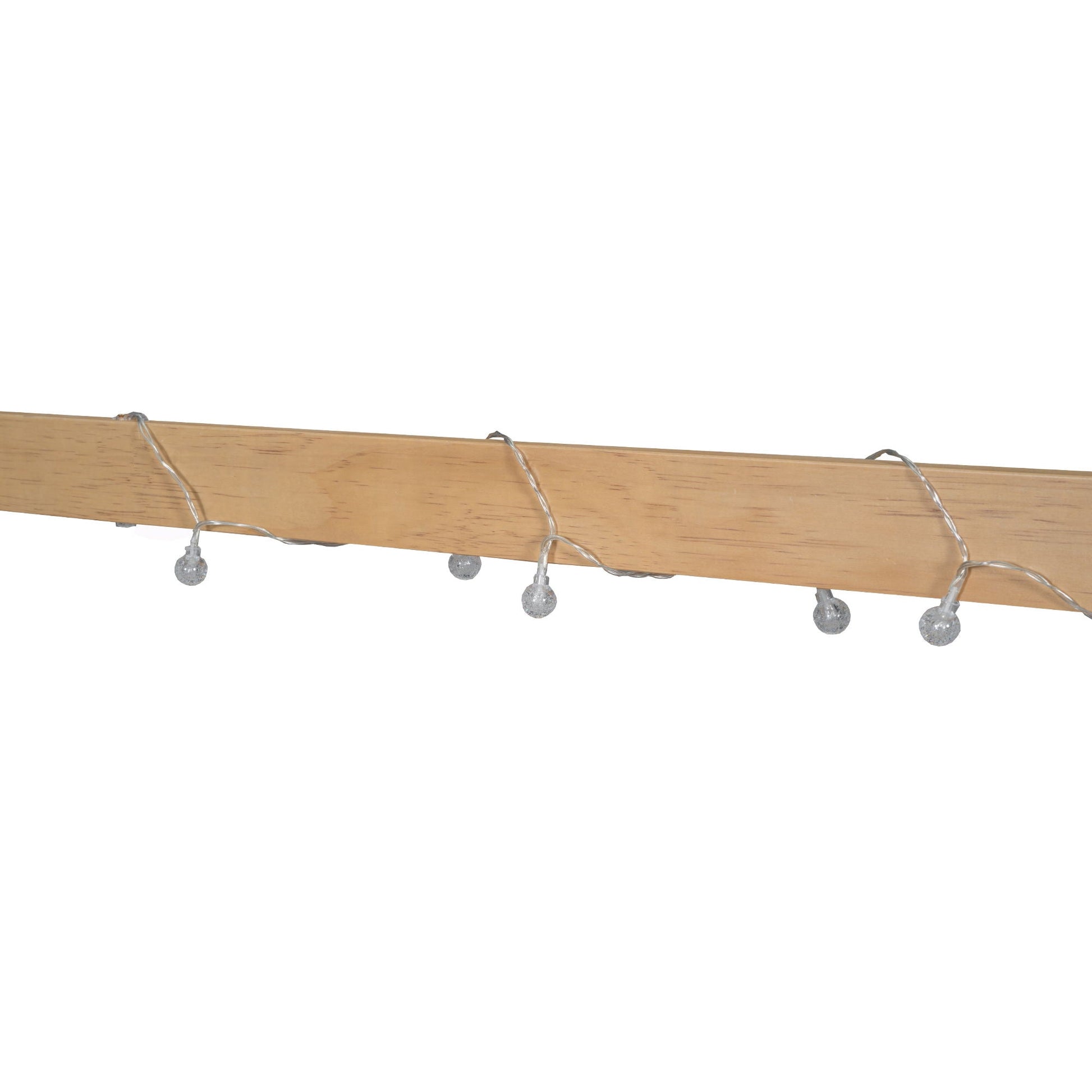House Bed With Window And Fence wooden bed beam with hanging string lights on Tampa Home & Garden Store