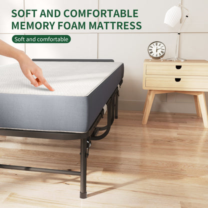 Adjustable Head and Memory Foam Folding Guest Bed