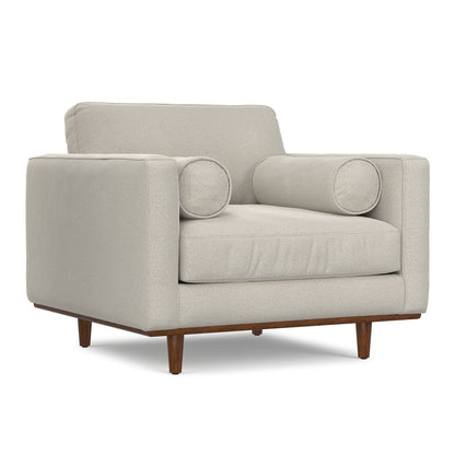 Wide Arm Chair with Removable Cushions beige textured fabric wooden legs HouseOfZazla armchair on Tampa Home & Garden Store