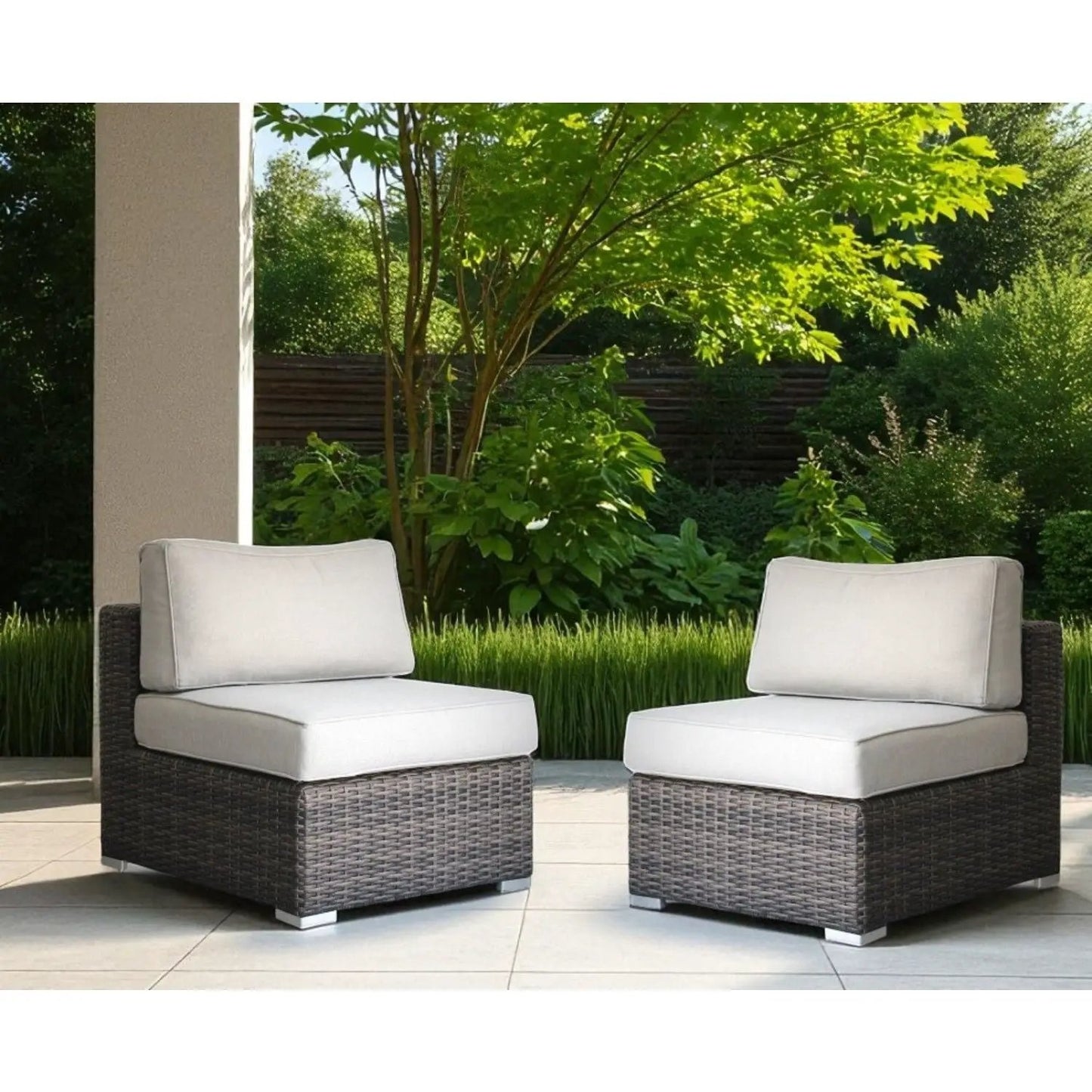 Minnesota Armless Patio Chairs Pair Set of 2