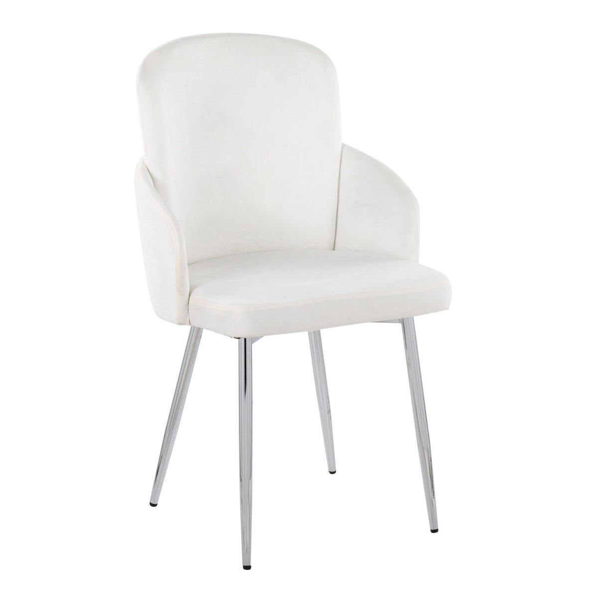 Dining chair set of 2 with white upholstered seats and chrome legs by HouseOfZazla on Tampa Home & Garden Store