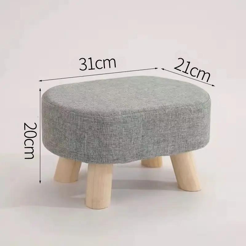 Nordic solid wood fabric bench ottoman, gray upholstery, 31x21x20 cm, FLIPSTYLEZLLC on Tampa Home & Garden Store