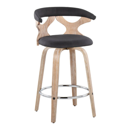 HouseOfZazla mid century modern counter stool set with swivel, black upholstery on Tampa Home & Garden Store