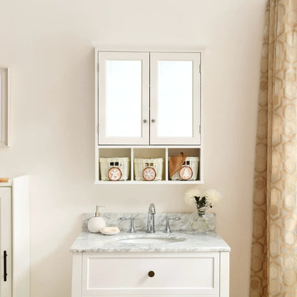 Bathroom Storage Cabinet With Mirror, White