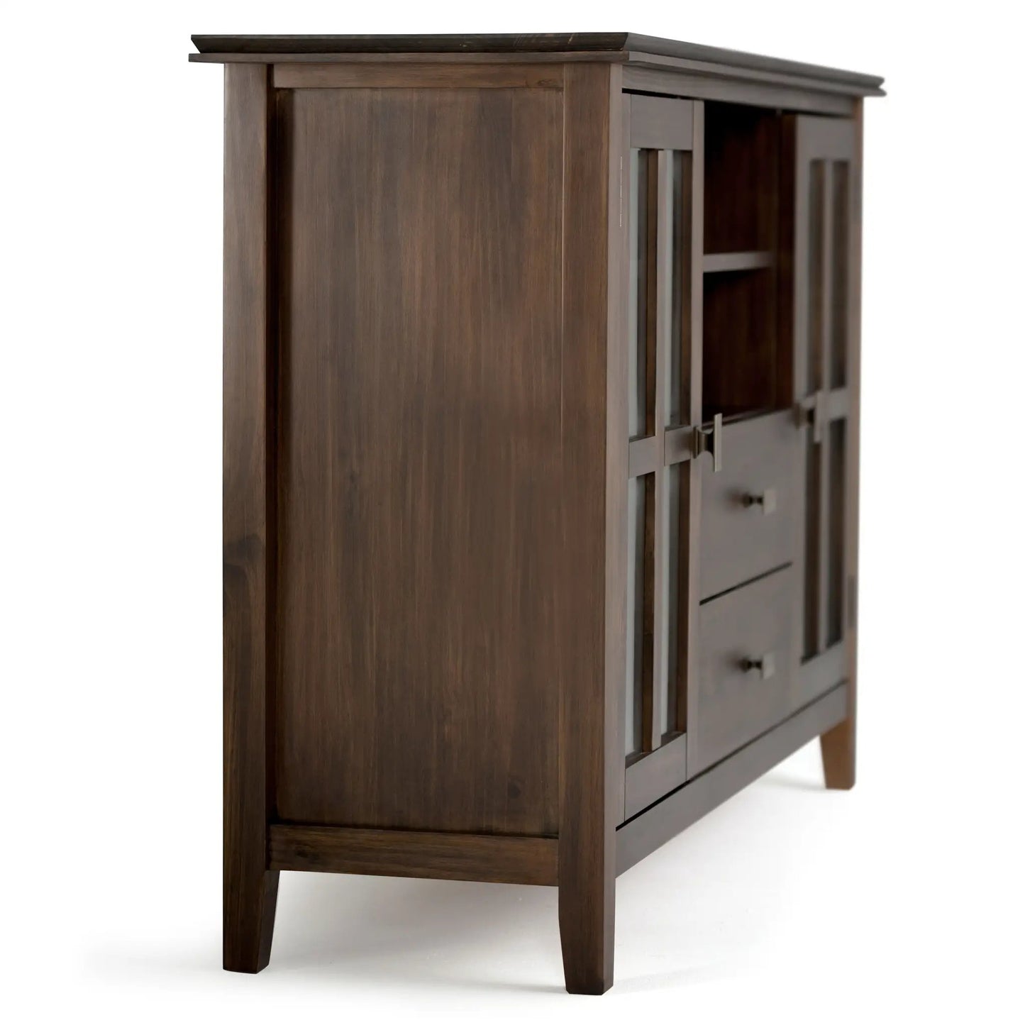 Artisan Tall TV Media Stand natural aged brown wood with cabinet doors by Unique Piece Furniture on Tampa Home & Garden Store