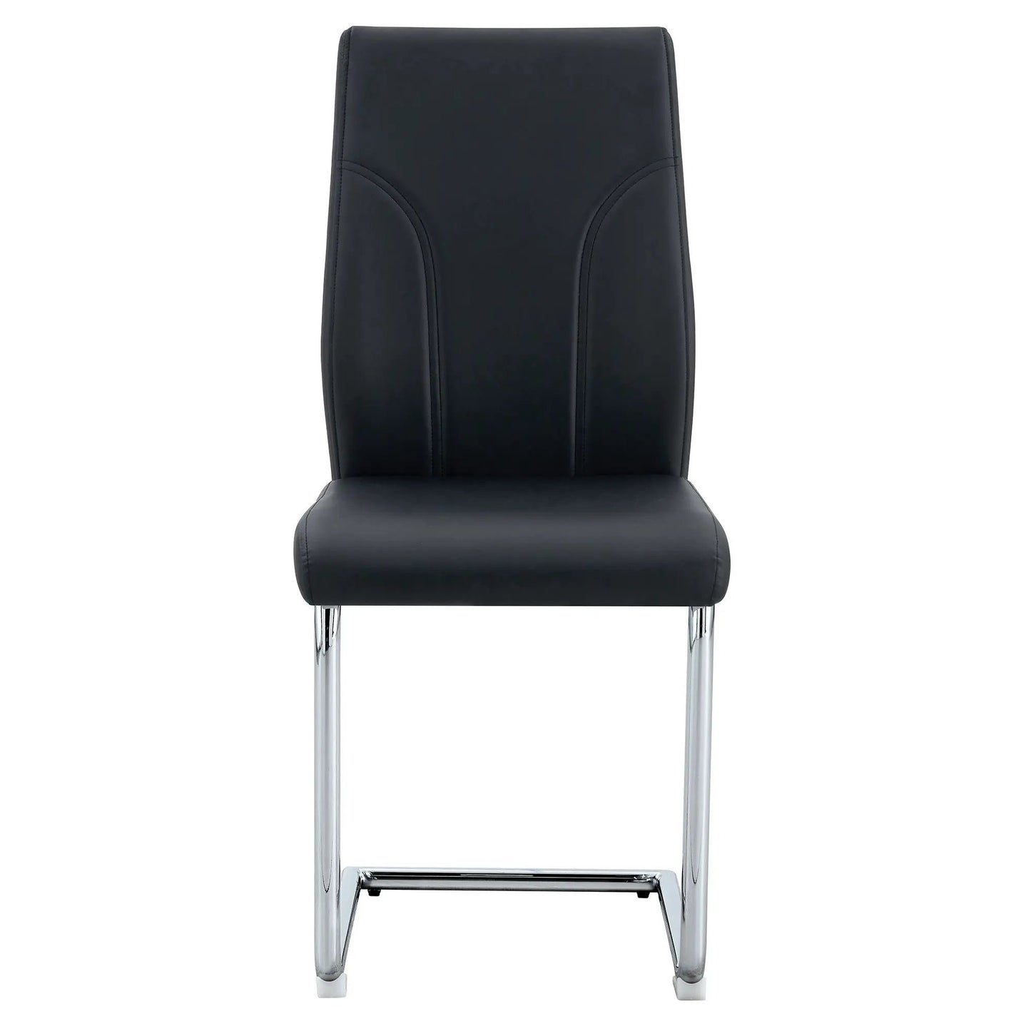 Black leather dining chair with high back and sturdy chrome legs by Unique Piece Furniture on Tampa Home & Garden Store