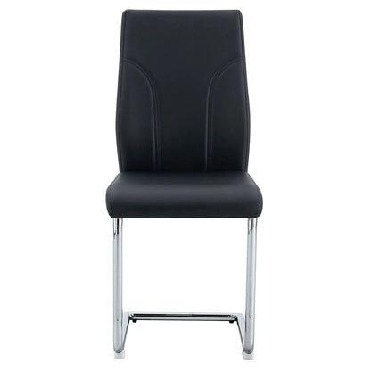Black leather dining chair with high back and sturdy chrome legs by Unique Piece Furniture on Tampa Home & Garden Store