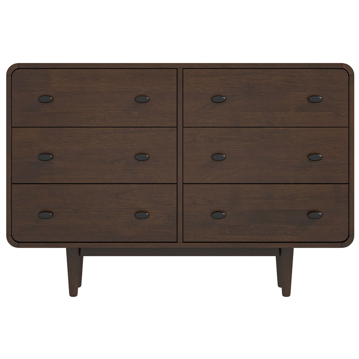 Mid-Century Modern Dresser solid wood dark brown six-drawer by HouseOfZazla on Tampa Home & Garden Store