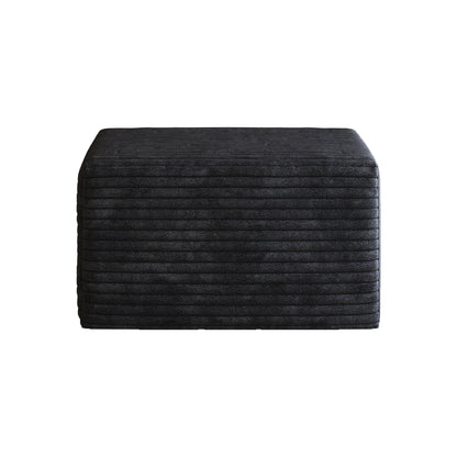 Ottoman HouseOfZazla black plush corduroy, no assembly required on Tampa Home & Garden Store