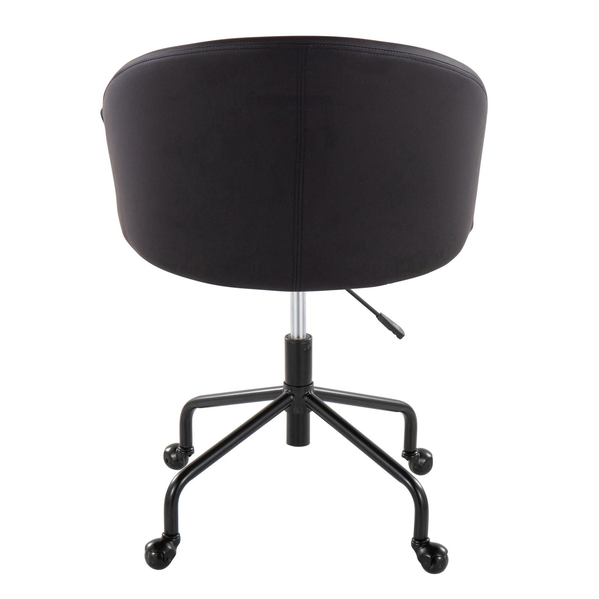 Black contemporary glam task chair with adjustable height and swivel, chrome base on Tampa Home & Garden Store