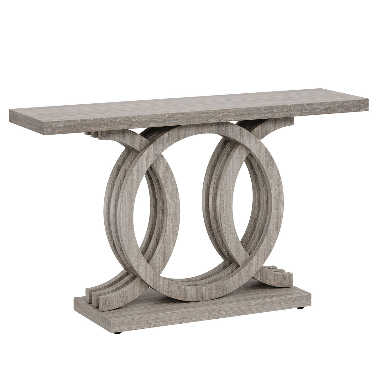 Console table gray wood finish with geometric loop base by HouseOfZazla on Tampa Home & Garden Store