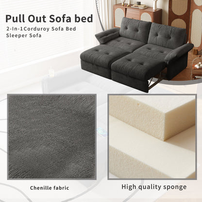 Multifunctional Plush Chenille Sofa and Bed Set