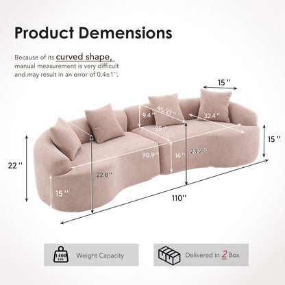 HouseOfZazla LY-025 modular sleeper sectional sofa, 4-seater in wood grain chenille beige fabric on Tampa Home & Garden Store