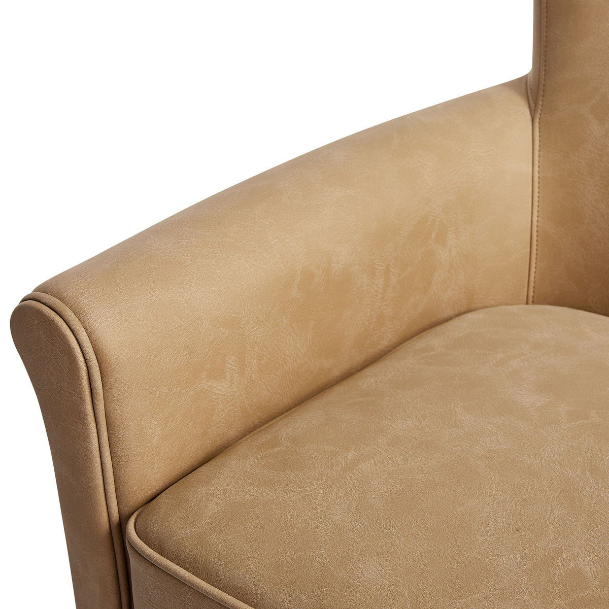Westly Swivel Accent Chair tan leather upholstery with visible stitching on Tampa Home & Garden Store